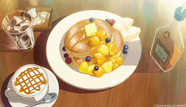 Pancakes and Honey, an art print by paosesame - INPRNT