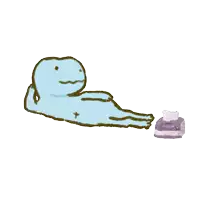 a drawing of a person laying on their stomach next to a tissue box