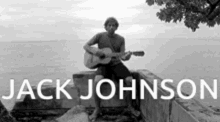 black and white jack johnson guitar music