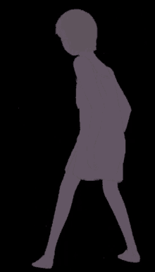 a silhouette of a person in a purple dress