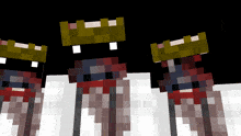 a group of minecraft characters with crowns on their faces
