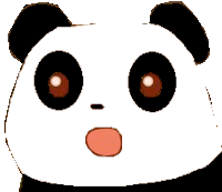 a cartoon panda bear with a surprised expression on its face