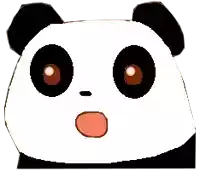 a cartoon panda bear with a surprised expression on its face