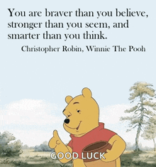 Winnie The Pooh Smart GIF - Winnie The Pooh Smart Believe In Yourself GIFs