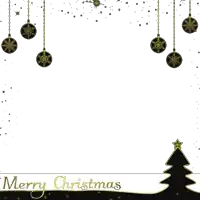 a merry christmas greeting card with a christmas tree
