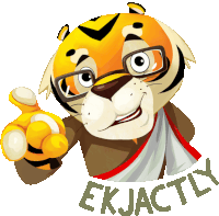 Approving Tiger Says Ekjactly In Bengali Sticker - The Bengal Tiger Smile Snap Stickers