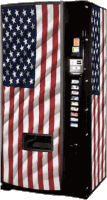American Flag Drink Machine Sticker
