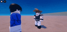 two cartoon characters are standing next to each other in a video game
