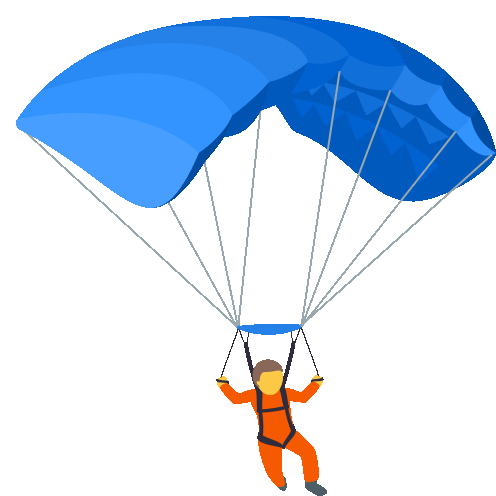 Parachute Activity Sticker - Parachute Activity Joypixels Stickers