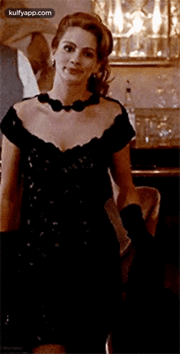 Julia Roberts Black Lace Cocktail Dress In Movie Pretty Women -  TheCelebrityDresses