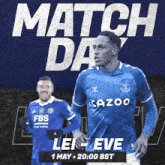 a poster for a soccer match between lei and eve