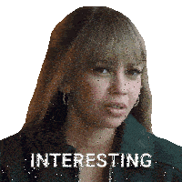 a woman 's face is shown with the words interesting behind her