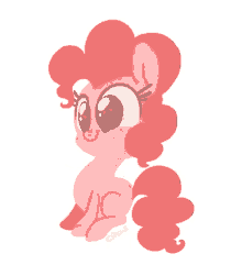 a drawing of pinkie pie from my little pony with a surprised expression on her face