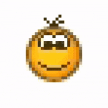 a pixel art of a smiley face with a surprised look on his face