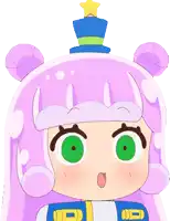 a cartoon girl wearing a top hat with a star on top