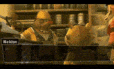 a cartoon character named weldon is talking to another cartoon character .