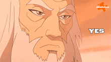 a cartoon of a man with a beard and a nickelodeon logo in the background
