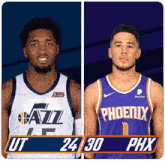 Utah Jazz (24) Vs. Phoenix Suns (30) First-second Period Break GIF - Nba Basketball Nba 2021 GIFs