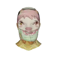 a computer generated image of a person 's head with a red spot on the back