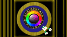 a rainbow colored circle with a purple circle in the center