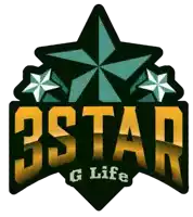 a logo for 3star g life with a green star