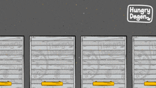 a cartoon illustration of a hungry degen garage door