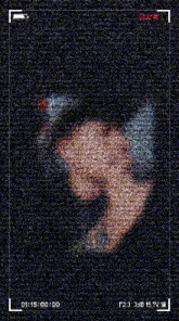 a picture of a person 's face is displayed on a black background