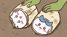 a cartoon drawing of two burritos being rolled up