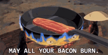 howls moving castle cooking may all you bacon burn bacon
