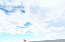 a 3d model of a cat standing on a gray tiled floor