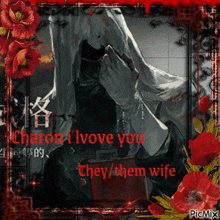 a picture of a man with the words " they / them wife " on it