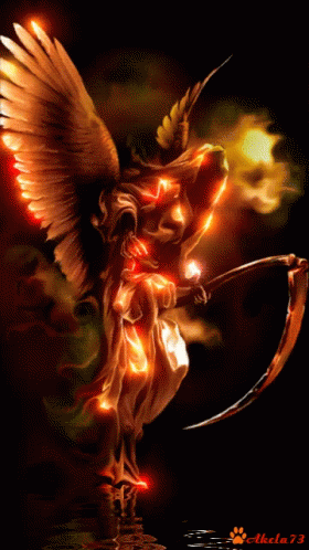 angel wings on fire