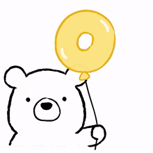 white shy bear ok no worries.balloon