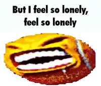 a smiley face with the words but i feel so lonely , feel so lonely