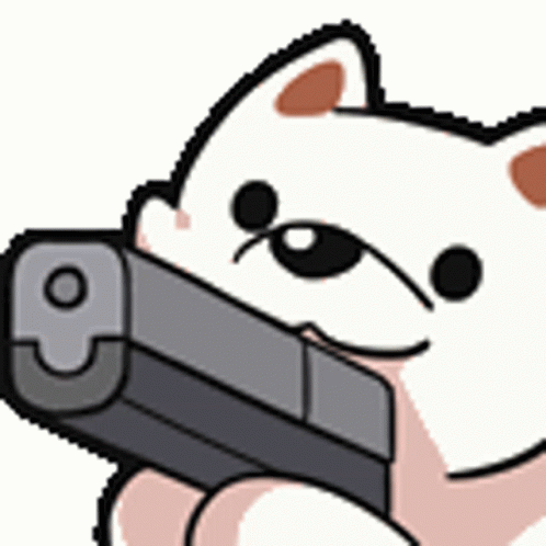 cartoon dog with gun
