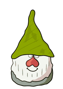 troll gnome red nose cartoon green