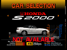 a honda s2000 is displayed in a video game