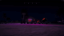 a screenshot of a video game shows a jeep with a purple light on the back