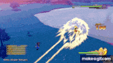a screenshot of a video game that says goku ( super saiyan ) on it