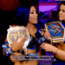 Sasha Banks Womens Tag Team Champions GIF - Sasha Banks Womens Tag Team Champions Bayley GIFs