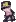 a pixel art of a person wearing a pink shirt and a yellow hat .