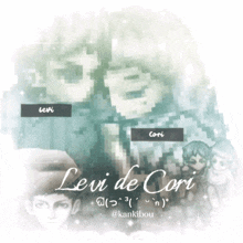 a pixelated image of levi and cori with the name levi on the bottom