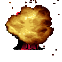 a pixel art illustration of a giant explosion with a white background