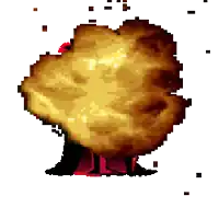 a pixel art illustration of a giant explosion with a white background