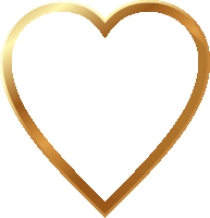 a gold heart on a white background with a gold outline