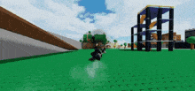 a cartoon character is riding a motorcycle in a video game .