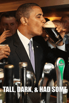 Obama Guinness GIF - Obama Guinness Tall Dark And Handsome GIFs
