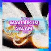 a poster for born waalaikum salam pink with a picture of two cups