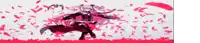 a girl is standing in a field of red petals