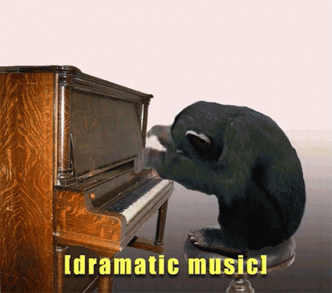 monkey plays dramatic music gif